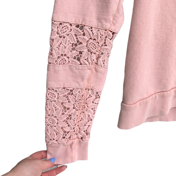 Lucky Lotus by Lucky Brand Lace Sleeve Sweatshirt - Picture 5 of 12